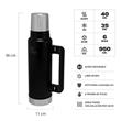Termo Stanley Original Clásico 1.4L Tapón Cebador Negro