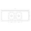Mesada Doble Bacha Acero Inoxidable 140cm Respaldo Reforzado Duranox