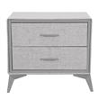 Mesa de Luz Dalton 2 Cajones Gris Metal Tela 231003
