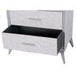 Mesa de Luz Dalton 2 Cajones Gris Metal Tela 231003