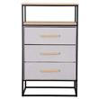 Cajonera | Organizador Dalton 3 Cajones Gris Negro Madera 24204
