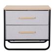 Mesa de Luz / Cajonera Dalton 2 Cajones Gris Negro Madera 24216