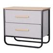 Mesa de Luz / Cajonera Dalton 2 Cajones Gris Negro Madera 24216
