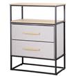 Cajonera | Organizador Dalton 2 Cajones Gris Negro Madera 24218