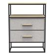 Cajonera | Organizador Dalton 2 Cajones Gris Negro Madera 24218