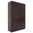 Placard Bahia 4 Puertas 2 Cajones 121x184x47cm Wengue Orlandi