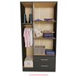 Placard Bahia 3 Puertas 2 Cajones 91x184x47cm Jacaranda Orlandi