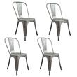 COMBO: 4 Sillas Metálicas Tolix Gris Brilloso DA-C233-GRIBRI