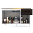 Bajo Mesada 120cm 3 Puertas 1 Cajón Blanco Termo Negro Delos (Sin Mesada)