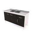 Bajo Mesada 140cm 3 Puertas Blanco Termo Negro Delos (sin mesada)