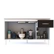 Bajo Mesada 140cm 3 Puertas Blanco Termo Negro Delos (sin mesada)