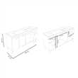 Bajo Mesada 160cm 4 Puertas 1 Cajón Blanco Termo Negro Delos (Sin Mesada)