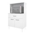 Porta Microondas/Horno Eléctrico 2 Puertas 1 Cajón Blanco Delos