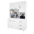 Kit de Cocina con 5 Puertas 3 Cajones Estantes Blanco Delos