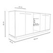 Bahiut 4 Puertas 2 Estantes 80x160x42cm Roble Nebraska Gris Delos