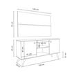 Rack + Panel Delos Para Tv Hasta 42" 2 Puertas Estantes Gris Cubanita