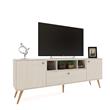 Rack TV 65" 3 Puertas + Estantes Fineline Crema Delos