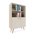 Biblioteca Escandinava 4 Cubos 2 Puertas Fineline Crema Delos
