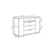 Cómoda 3 Cajones con Zapateras Doble + Estante 94x111.5x48cm Pino Cascina Delos