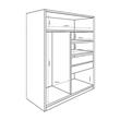 Placard 2 Puertas Corredizas 2 Cajones con Espejos 210x123x58cm Pino Cascina Delos
