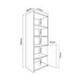 Biblioteca 2 Puertas 3 Estanterías 180x71x29 Roble Blanco Delos