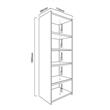 Biblioteca 5 Estantes 180x71x29cm Fineline Crema Delos
