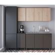 Bajo Mesada Delos Lux 2 Puertas Gris Sombra Estante Interno Patas Regulables