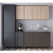 Panelero Alto Delos Lux 2 Puerta 5 Estantes Internos Patas con Altura Regulables Gris Sombra