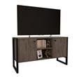 Rack Industrial Para Tv de Hasta 42" 2 Puertas Roble Denver Grafito Delos