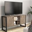 Rack Industrial Para Tv de Hasta 42" 2 Puertas Roble Denver Grafito Delos