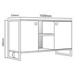 Rack Industrial Para Tv de Hasta 42" 2 Puertas Roble Denver Grafito Delos
