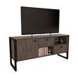 Rack Industrial Para Tv de Hasta 50" 1 Puerta 2 Cajones Estantes Roble Denver Grafito Delos