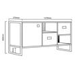 Rack Industrial Para Tv de Hasta 50" 1 Puerta 2 Cajones Estantes Roble Denver Grafito Delos