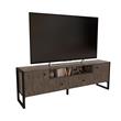 Rack Industrial Para Tv de Hasta 65" 2 Puertas 2 Cajones Roble Denver Grafito Delos