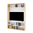 Rack para Tv hasta 55" con Estantes Roble Natural Blanco Delos