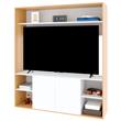 Rack Visión Para Tv de Hasta 65" 2 Puertas Estantes Roble Natural y Blanco Delos