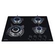 Anafe a Gas Florencia 4 Hornallas Triple Corona Vidrio Negro Encendido