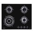 Anafe a Gas Florencia 4 Hornallas Triple Corona Vidrio Negro Encendido