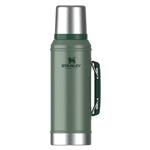 Termo Stanley Clásico Verde 950ml con Manija y Tapón Cebador