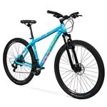 Bicicleta Mountain Bike Topmega Regal R29 Aluminio Celeste/Amarillo/Rosa Talle M