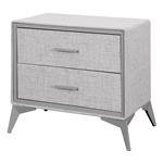 Mesa de Luz Dalton 2 Cajones Gris Metal Tela 231003