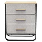 Cajonera | Organizador Dalton 3 Cajones Gris Negro Madera 24202