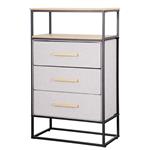 Cajonera | Organizador Dalton 3 Cajones Gris Negro Madera 24204