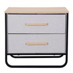 Mesa de Luz / Cajonera Dalton 2 Cajones Gris Negro Madera 24216