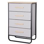 Cajonera | Organizador Dalton 4 Cajones Gris Negro Madera 24217