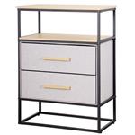 Cajonera | Organizador Dalton 2 Cajones Gris Negro Madera 24218