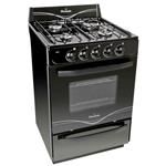 Cocina Negra 56cm 4 Hornallas Fácil Limpieza Florencia