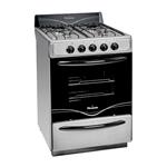 Cocina Acero Inox. 56cm 4 Hornallas Fácil Limpieza Florencia