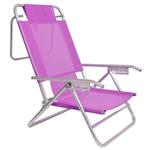 Reposera Playera Descansar Violeta Aluminio 5 Posiciones 80012