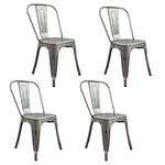 COMBO: 4 Sillas Metálicas Tolix Gris Brilloso DA-C233-GRIBRI